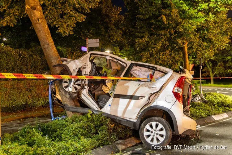 Auto crasht tegen boom in Noordwijkerhout, bestuurder zwaargewond