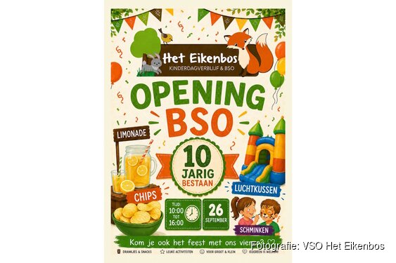 Dubbel feest bij Kinderopvang Het Eikenbos: Nieuwe BSO én 10-jarig bestaan!