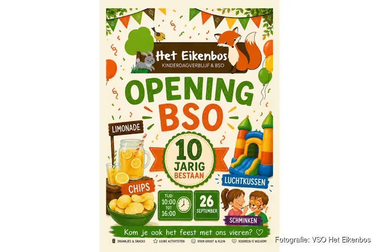 Dubbel feest bij Kinderopvang Het Eikenbos: Nieuwe BSO én 10-jarig bestaan!