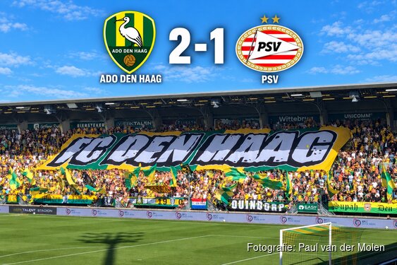 ADO Den Haag verslaat tiental PSV dankzij late treffer Sín